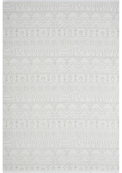 ZN010A Gri Halı Etnik Desenli Modern Parlak Yumuşak Kadife Ince Antialerjik Salon Koridor