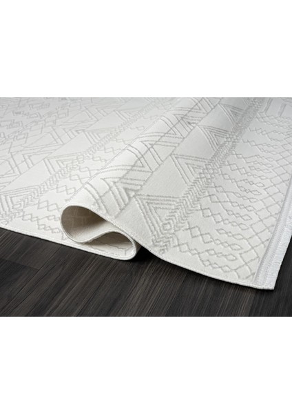 ZN010A Gri Halı Etnik Desenli Modern Parlak Yumuşak Kadife Ince Antialerjik Salon Koridor