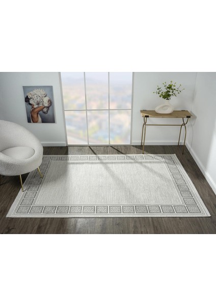 Zenith ZN001A Gri Halı Antrasit Kenar Çerçeveli Modern Parlak Yumuşak Kadife Ince Antialerjik Salon