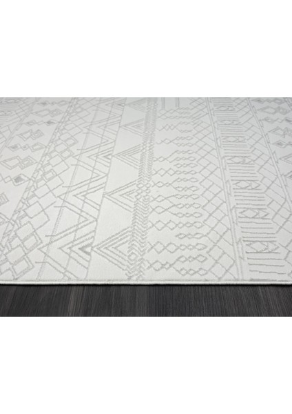 ZN010A Gri Halı Etnik Desenli Modern Parlak Yumuşak Kadife Ince Antialerjik Salon Koridor