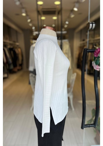 UW251002 Unıque Yuvarlak Yaka Fitilli Triko modelleri