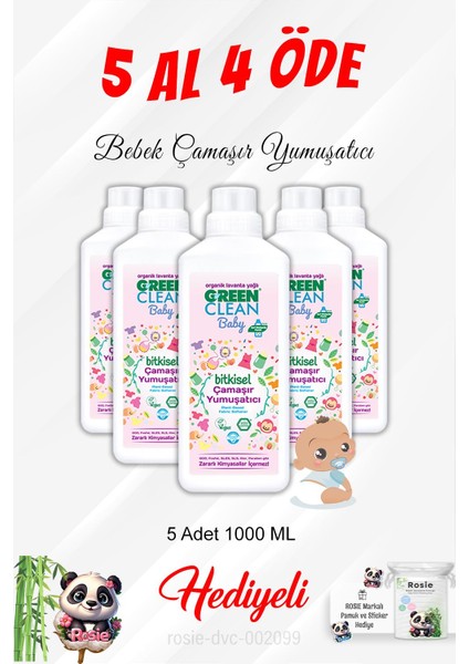 5 Al 4 Öde Bebek Çamaşır Yumuşatıcı 1000 ml ve Rosie Pamuk