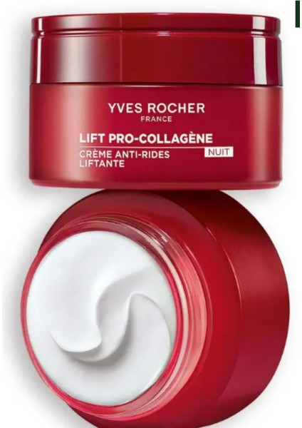 Yves Rocher Gece Kremi-Dolgunlaştırıcı Bitkisel Kolajen ve Hyaluronik Bakım/ Lift Pro Collagene