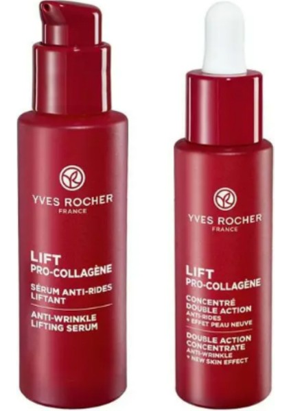 Yves Rocher Serum Seti-Dolgunlaştırıcı Bitkisel Kolajen ve Hyaluronik Bakım/ Lift Pro Collagene Dolgunlaştırıcı Serum, Bakuchiol Serum