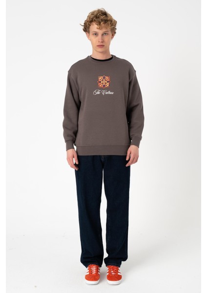 Sw Baskılı Füme Şardonlu Sweatshirt