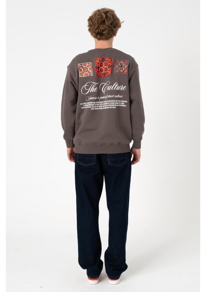 Sw Baskılı Füme Şardonlu Sweatshirt