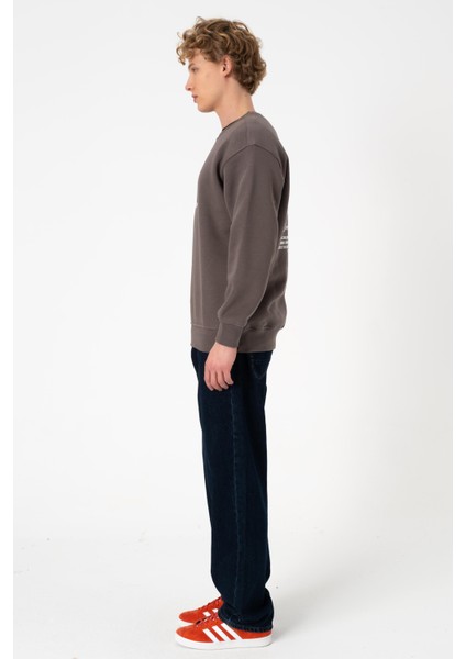 Sw Baskılı Füme Şardonlu Sweatshirt