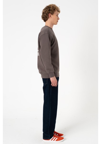 Sw Baskılı Füme Şardonlu Sweatshirt