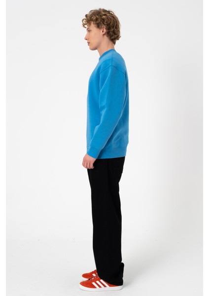 Sw Düz Mavi Şardonlu Sweatshirt