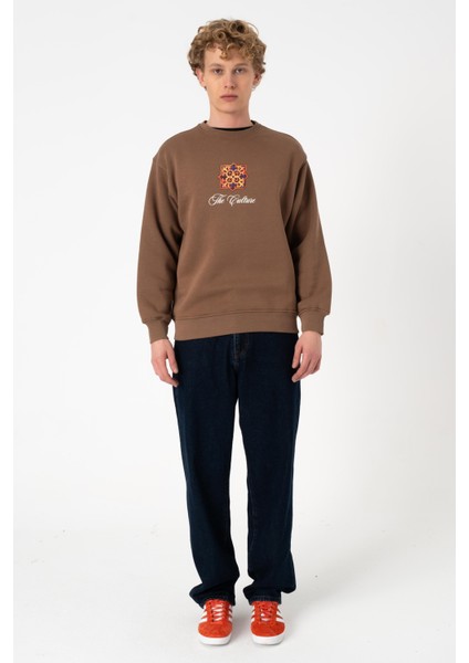 Sw Baskılı Kahverengi Şardonlu Sweatshirt fiyatları