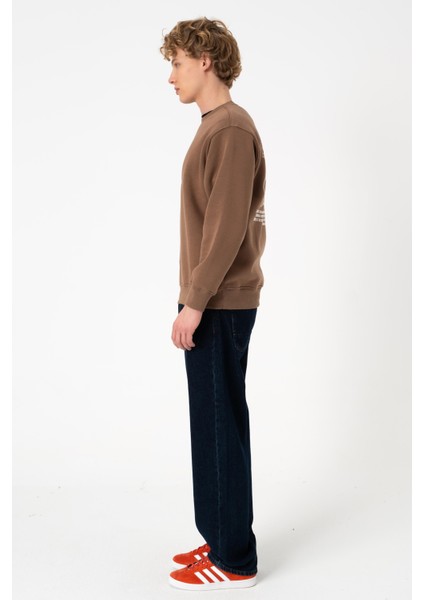 Sw Baskılı Kahverengi Şardonlu Sweatshirt indirimleri
