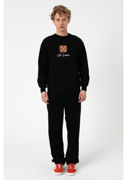 Sw Baskılı Siyah Şardonlu Sweatshirt fiyatları