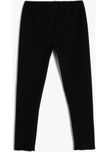 Tek Cep Detaylı Beli Lastikli Ribanalı Basic Tayt fiyatları