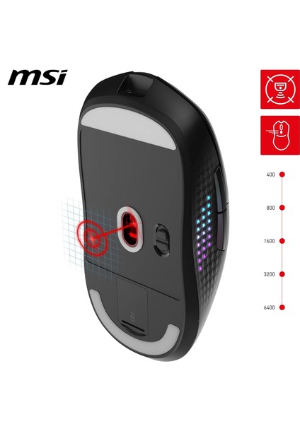 Msı Gg Versa 300 Elıte Wıreless 2.4 Ghz Kablosuz Bluetooth 5.3 USB 2.0 Kablosuz Mouse