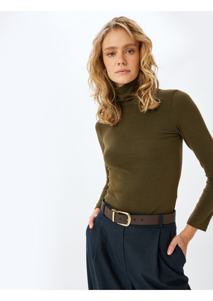 x Melis Ağazat - Slim Fit Uzun Kollu Balıkçı Yaka T-Shirt fiyatları