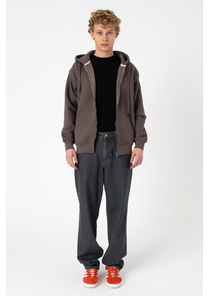 Sw Kapüşonlu Füme Şardonlu Hırka