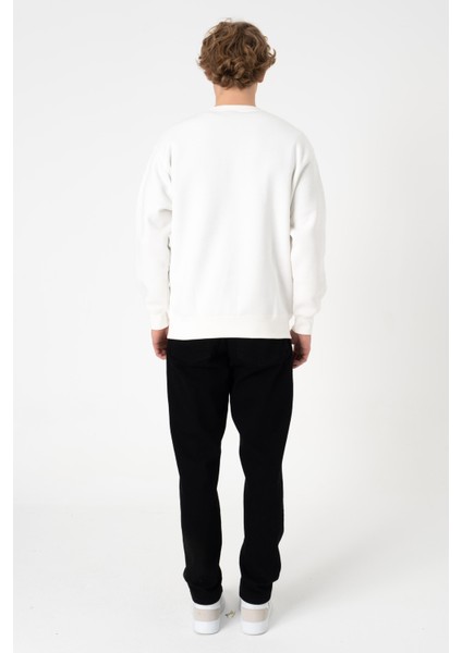 Sw Düz Beyaz Şardonlu Sweatshirt