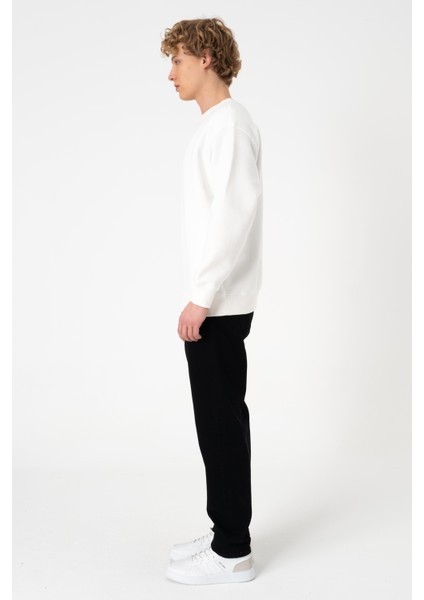 Sw Düz Beyaz Şardonlu Sweatshirt
