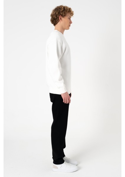 Sw Düz Beyaz Şardonlu Sweatshirt