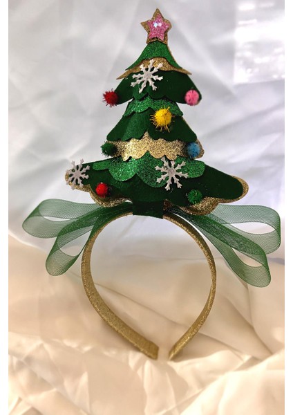 Yılbaşı Tüllü Çam Agacı 3 Boyutlu Parti Tacı