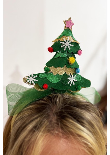 Yılbaşı Tüllü Çam Agacı 3 Boyutlu Parti Tacı fırsatları