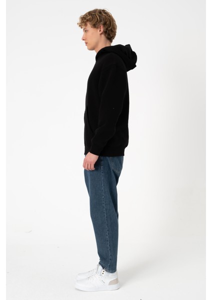 Sw Kapüşonlu Siyah Şardonlu Sweatshirt modelleri