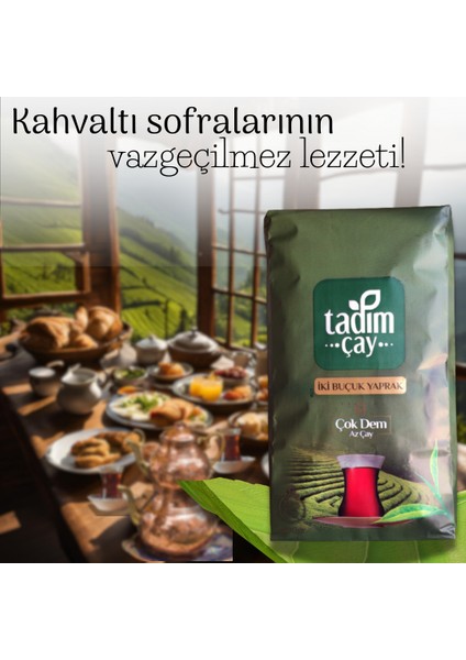 Tadım Çay İki Buçuk Yaprak 1000 gr ( HAKİKİ RİZE ÇAYI, SİYAH PAKET ÇAY)