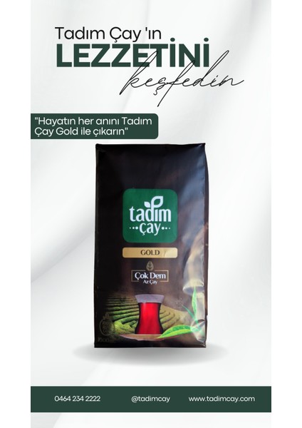 Tadım Çay Gold 6 Adet 1000 gr (HAKİKİ RİZE ÇAYI, PAKET SİYAH ÇAY)