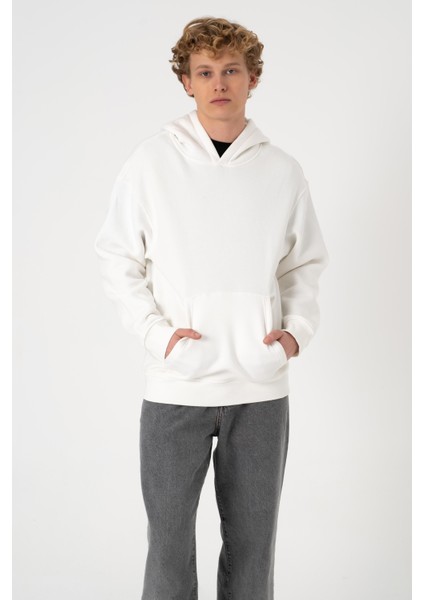 Sw Kapüşonlu Beyaz Şardonlu Sweatshirt indirimleri