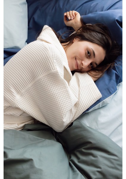 %100 Pamuk Unisex Waffle Pike Bornoz - Yüksek Su Emici & Yumuşak Şal Yaka Bornoz- HOME1961 fırsatları