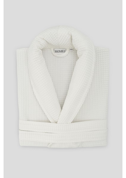 %100 Pamuk Unisex Waffle Pike Bornoz - Yüksek Su Emici & Yumuşak Şal Yaka Bornoz- HOME1961 indirimleri