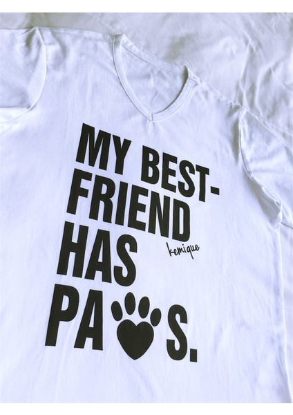 My Best Friend Has Paws Tişört Gri