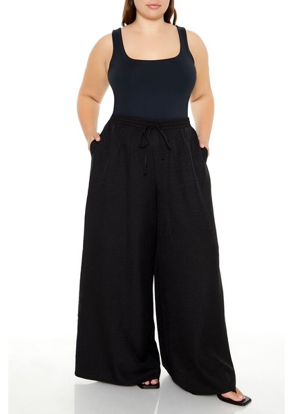 Plus Size Wide-Leg Pantolon