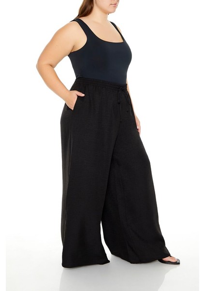 Plus Size Wide-Leg Pantolon