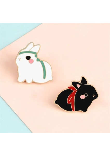 Tavşan 2 Evcilleştirilmemiş Tavşan Emaye Pin Sevimli Siyah Beyaz Tavşan Hayvan Rozetleri Broş Çanta Elbise Yaka Iğnesi Takı Hediye En Iyi Arkadaşlar Için (Yurt Dışından) fiyatları