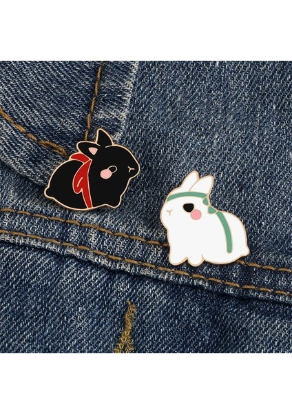 Tavşan 2 Evcilleştirilmemiş Tavşan Emaye Pin Sevimli Siyah Beyaz Tavşan Hayvan Rozetleri Broş Çanta Elbise Yaka Iğnesi Takı Hediye En Iyi Arkadaşlar Için (Yurt Dışından) modelleri