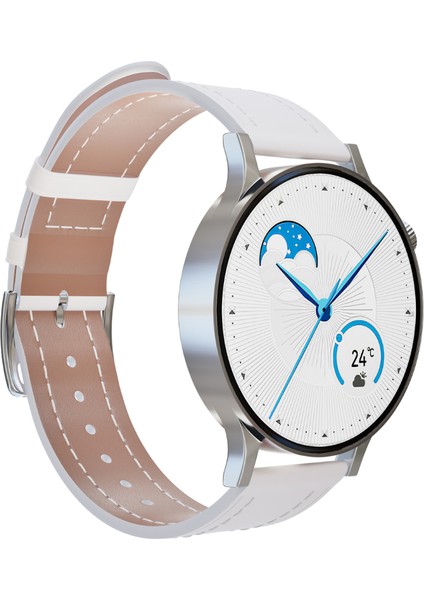 LW38 Silver Kasa 38 mm Beyaz Kordon Akıllı Saat indirimleri