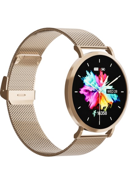 LW43 Gold Kasa 43 mm Gold Çelik Hasır Kordon Akıllı Saat indirimleri