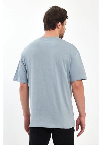 Erkek Omuzu Rodi Jeans Yazılı Bisiklet Yaka Relaxed Fit Pamuk T-Shirt modelleri