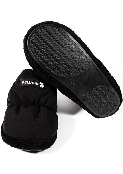 Black Parachute Men Slipper Erkek Günlük Ev Pandufu Par-Esh Siyah