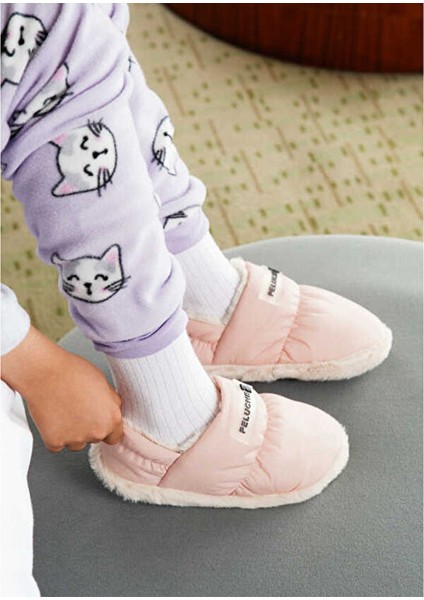 Pink Parachute Child Slipper Çocuk Günlük Ev Pandufu Par-Cpe Pembe