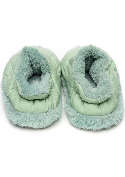 Mint Green Parachute Women Slipper Kadın Günlük Ev Pandufu Par-Kmt Yeşil