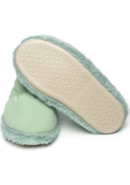 Mint Green Parachute Women Slipper Kadın Günlük Ev Pandufu Par-Kmt Yeşil