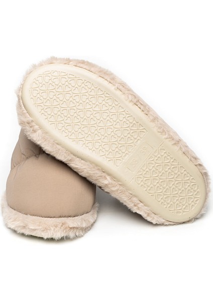 Beige Parachute Women Slipper Kadın Günlük Ev Pandufu Par-Kbj Krem