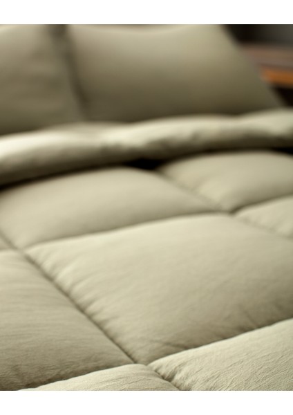 Mona Tek Kişilik Comforter Set - Haki fırsatları