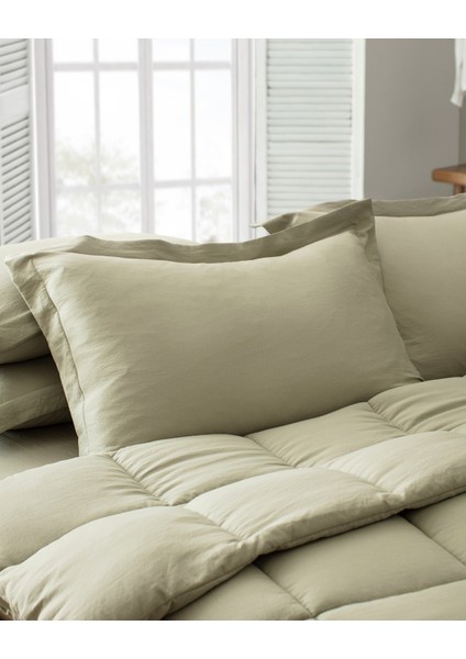 Mona Tek Kişilik Comforter Set - Haki indirimleri