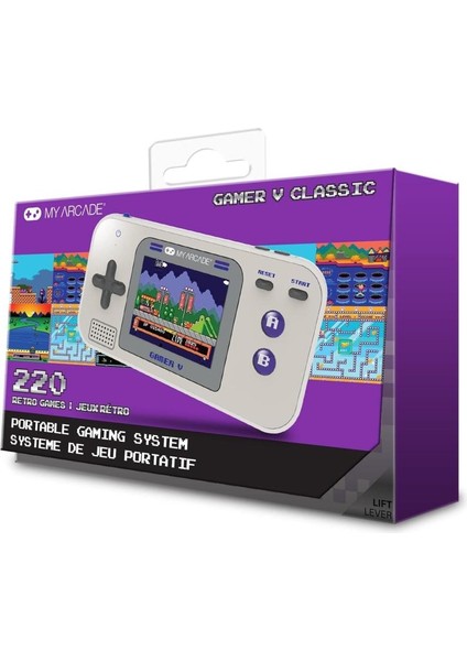 Gamer V Classic Purple: 220 Oyun 2 5" Renkli Ekran Cep Boyutunda Taşınabilir Oyun Sistemi modelleri