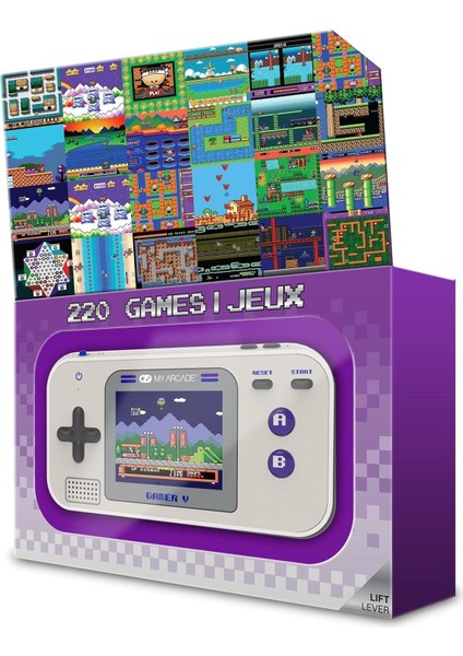 Gamer V Classic Purple: 220 Oyun 2 5" Renkli Ekran Cep Boyutunda Taşınabilir Oyun Sistemi fırsatları