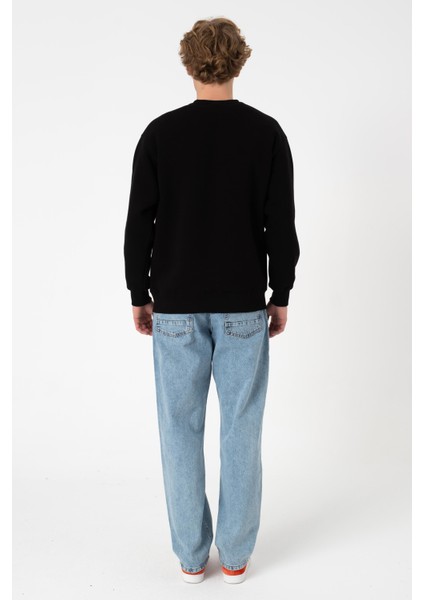 Sw Düz Siyah Şardonlu Sweatshirt