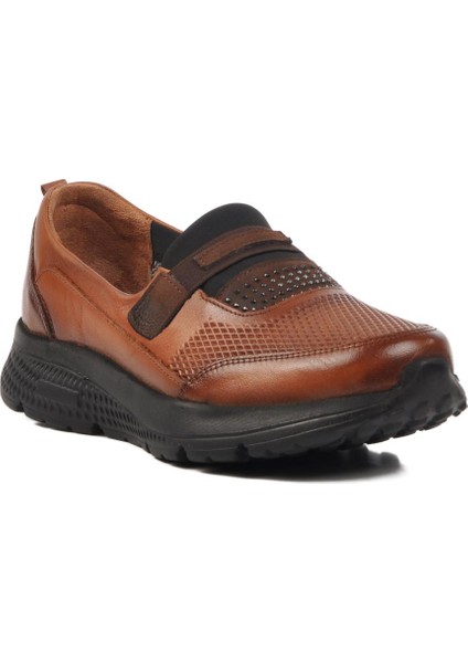 017-C Taba Deri Kadın Günlük Ayakkabı
